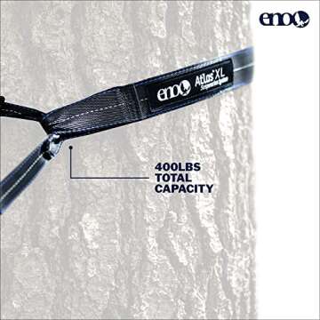 ENO Atlas XL Suspension System - Tree Strap for Hammock - Accessories for Camping, Hiking, and Backpacking - Black/Royal