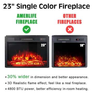 Fireplace TV Stand with Sliding Barn Door for TVs up to 65", Farmhouse 59" Fireplace Entertainment C...