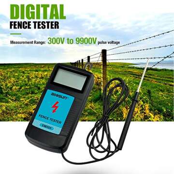 ALLOSUN Electric Fence Tester and Fault Finder - Max 9.9kV, Blue (EM555)
