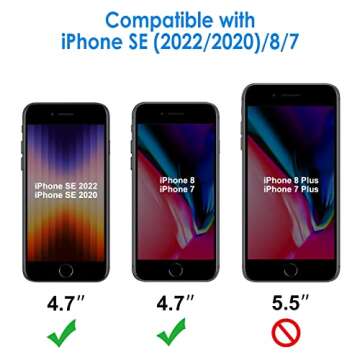 JETech Privacy Screen Protector for iPhone SE 3/2 (2022/2020 Edition), iPhone 8 and iPhone 7, Anti-S...