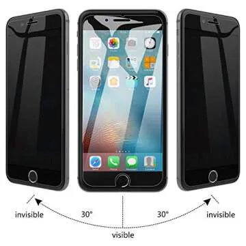 JETech Privacy Screen Protector for iPhone SE 3/2 (2022/2020 Edition), iPhone 8 and iPhone 7, Anti-Spy Tempered Glass Film, 2-Pack