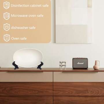 Luvitory Ceramic Fruit Bowl, Ceramic Bowl for Kitchen Counter, Decorative White Large Candy Bowl, Key Bowl for Home Decor Oval Ceramic Bowl Decorative Modern Home Decor 16.54×7.28×7.48 inch