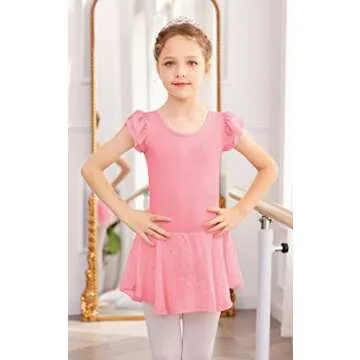 Shiny Ruffle Sleeve Ballet Leotard for Girls - Arshiner