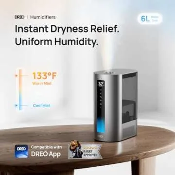 Dreo 6L Humidifiers for Bedroom, Smart Warm & Cool Mist for Large Room, 60Hr Quiet Runtime for Baby,...