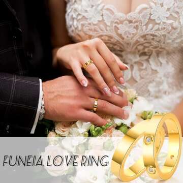 FUNEIA 3PCS 14K Gold Plated Stacking Rings for Women Size 5 to Size 10 Gold Silver Love Friendship R...