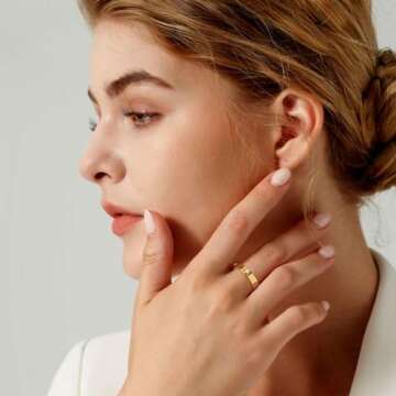 FUNEIA 3PCS 14K Gold Plated Stacking Rings for Women Size 5 to Size 10 Gold Silver Love Friendship Ring Cubic Zirconia Promise Wedding Band Ring Birthday Jewelry Gifts for Her