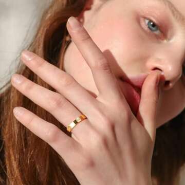 FUNEIA 3PCS 14K Gold Plated Stacking Rings for Women Size 5 to Size 10 Gold Silver Love Friendship Ring Cubic Zirconia Promise Wedding Band Ring Birthday Jewelry Gifts for Her