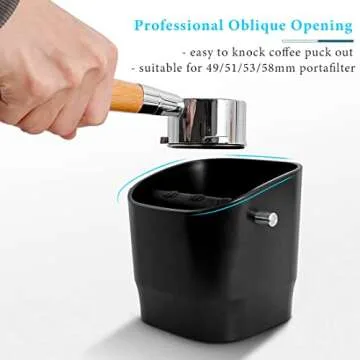 Small Espresso Coffee Knock Box - Detachable Knock Box Bar Design and Non-Slip Base Durable Square Coffee Grounds Knock Box for Baristas