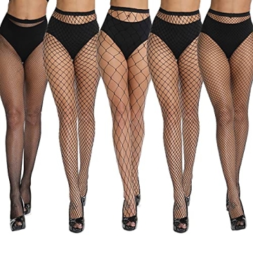 High Waist Fishnet Stockings with Sparkle by Akiido
