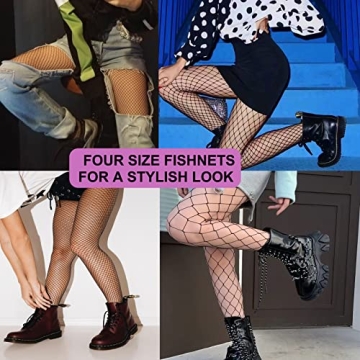 High Waist Fishnet Stockings with Sparkle by Akiido