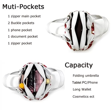 Barsine Vegan Leather Floral Hobo Purse for Women