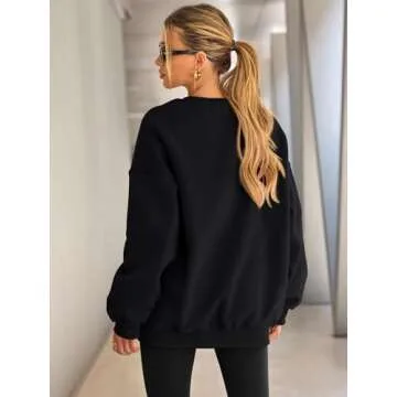 EFAN Womens Oversized Sweatshirts Hoodies Fleece Crewneck Sweaters Casual Tops Comfy Fall Fashion Ou...