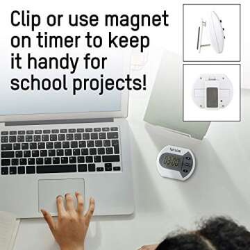 Taylor Digital Timer Counts Up and Down for School, Learning, Projects, and Kitchen Tasks
