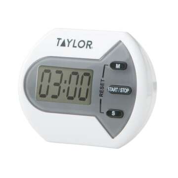 Taylor Digital Timer Counts Up and Down for School, Learning, Projects, and Kitchen Tasks