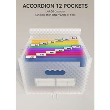 ABC Life 12 Pockets Accordion File Organizer - Your Ultimate Document Management Solution