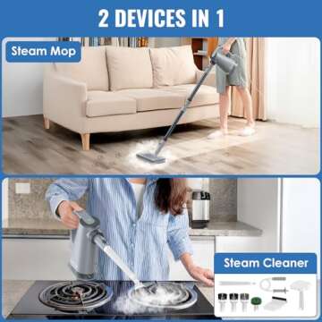 FEPPO Steam Mop and Handheld Cleaner - 10-in-1 Multi-purpose Steamer for Home Cleaning