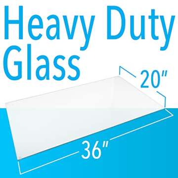 IMPRESA 20"x 36" Tempered Glass Computer Desk Mat, Clear Glass Desk Pad for Protecting Your Keyboard, or Computer Monitor, Dry Erase, Table Top Protector for Home or Office