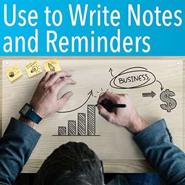 IMPRESA 20"x 36" Tempered Glass Computer Desk Mat, Clear Glass Desk Pad for Protecting Your Keyboard, or Computer Monitor, Dry Erase, Table Top Protector for Home or Office