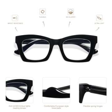 Stylish Oversized Blue Light Blocking Readers for Women