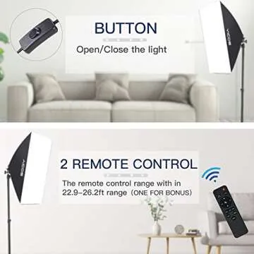 YICOE Softbox Lighting Kit Photography Photo Studio Equipment Continuous Lighting System with 5700K Energy Saving Light Bulb for Portraits Fashion Advertising Photo Shooting
