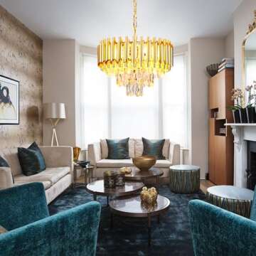 FRIXCHUR 16'' Modern Crystal Chandelier Pendant Light 3-Tier Gold Chandelier Light Fixture Raindrop Modern Chandelier for Dining Room Kitchen Island Living Room Foyer