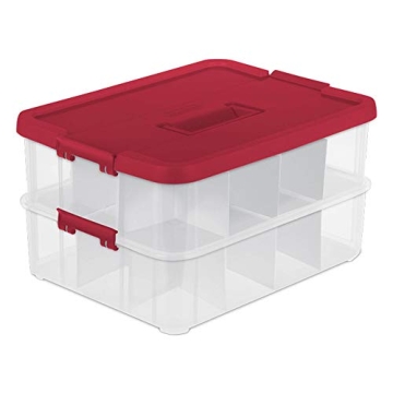 Sterilite 24 Compartment Christmas Ornament Storage Box