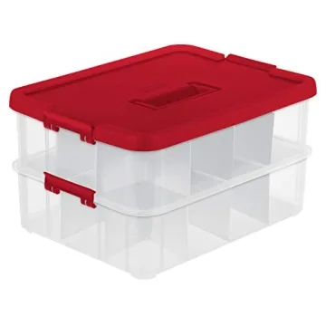 Sterilite 24 Compartment Christmas Ornament Storage Box