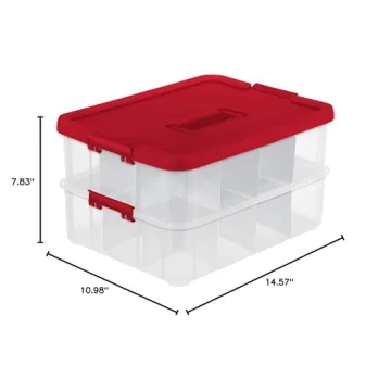 Sterilite 24 Compartment Christmas Ornament Storage Box