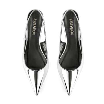 JENN ARDOR Womens Kitten Heels Closed Pointed Toe Elastic Slingback Sexy Low Heels Bridal Wedding Guest Dress Prom Pumps Shoes