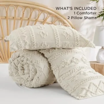 Bedsure Tufted Boho Comforter Set Soft Chic All-Season