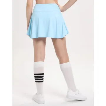 FitsT4 Girls Athletic Tennis Skort with Adjustable Pockets