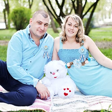 Blue Teddy Bear Maternity Sash & Corsage Set for Baby Showers