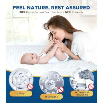 Premium 100% Waterproof King Mattress Protector Breathable Cooling 3D Air Fabric Cover Smooth Soft Hypoallergenic Noiseless Bed Cover Machine Washable Vinyl Free, 8-21'' Deep Pocket