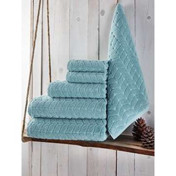 BAGNO MILANO Turkish Bath Towels Set - Luxurious & Quick Dry (6 pcs, Aqua Green)