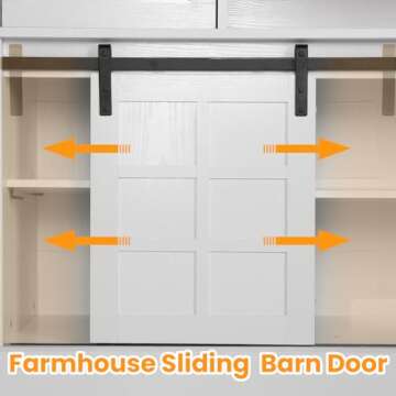 LGHM Farmhouse TV Stand - White Entertainment Center with Sliding Barn Door, Tall Console for 65 inch TV, Ideal Media Storage with Flip Drawers for Living Room