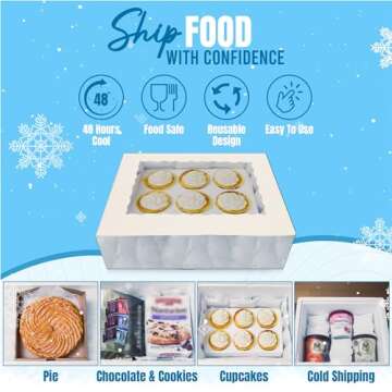 Shipping Ice Packs Small Cold Packs for Shipping, Ice Packs for Food Shipping Long Lasting, Shipping Cold Pack Ice Pack Sheets for Coolers Reusable, Dry Ice Packs Freezer Packs for Shipping 96 Cells