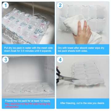 Shipping Ice Packs Small Cold Packs for Shipping, Ice Packs for Food Shipping Long Lasting, Shipping Cold Pack Ice Pack Sheets for Coolers Reusable, Dry Ice Packs Freezer Packs for Shipping 96 Cells