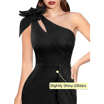 VFSHOW One Shoulder 3D Flower Maxi Dress for Elegance