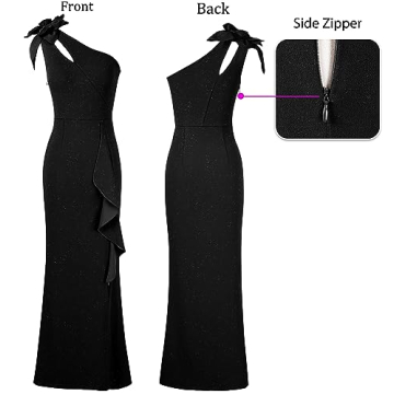 VFSHOW One Shoulder 3D Flower Maxi Dress for Elegance