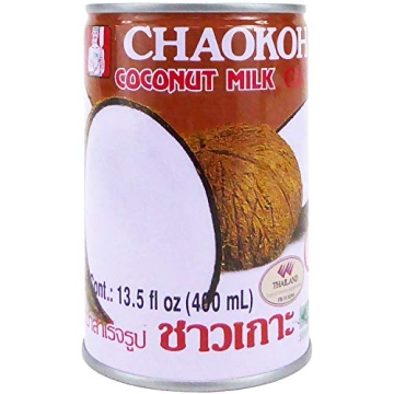 Chaokoh Coconut Milk Unsweetened 6 Pack - Premium, Canned Coconut Milk from Thailand, Lactose Free, ...
