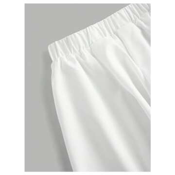 BEAUDRM Women's Y2K Bubble Shorts Elastic High Waist Ruffle Shorts Summer Fashion Wide Leg Bloomers White Small