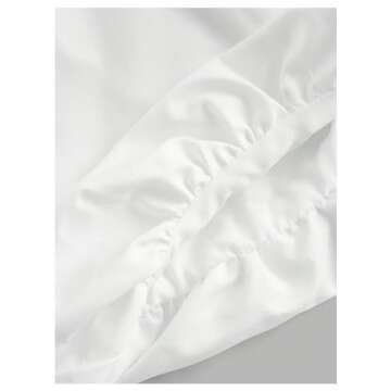 BEAUDRM Women's Y2K Bubble Shorts Elastic High Waist Ruffle Shorts Summer Fashion Wide Leg Bloomers White Small