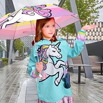 Addie & Tate Kids Raincoat & Umbrella Set - Fun for Rainy Days