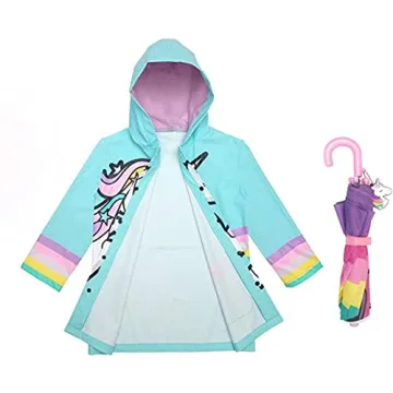 Addie & Tate Kids Raincoat & Umbrella Set - Fun for Rainy Days