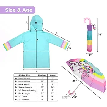 Addie & Tate Kids Raincoat & Umbrella Set - Fun for Rainy Days