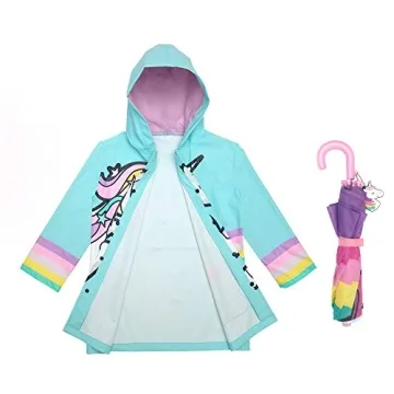 Addie & Tate Kids Raincoat & Umbrella Set - Fun for Rainy Days