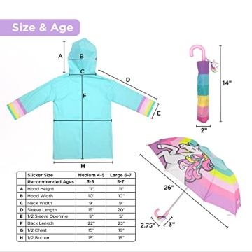 Addie & Tate Kids Raincoat & Umbrella Set - Fun for Rainy Days
