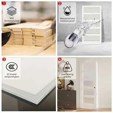 SOLRIG Modern French Interior Door with Frosted Glass