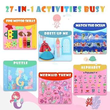 Montessori Busy Board 2 3 4 Year Old Toddlers Girl Toys: Preschool Learning Activity Baby Quiet Book...