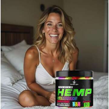 Hemp Gummies Premium Hemp Oil Gummy Bears Edibles-Natural Calm, Peace and Relaxation-Promote Sleep, Muscles, Back, Joints-Natural Omega 3 6 9-High Potency Hemp-Made in USA